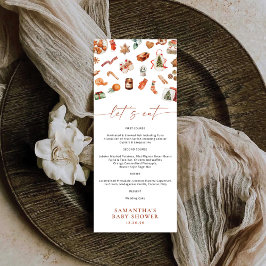 Winter Christmas Baby Shower Flat Menu Meny