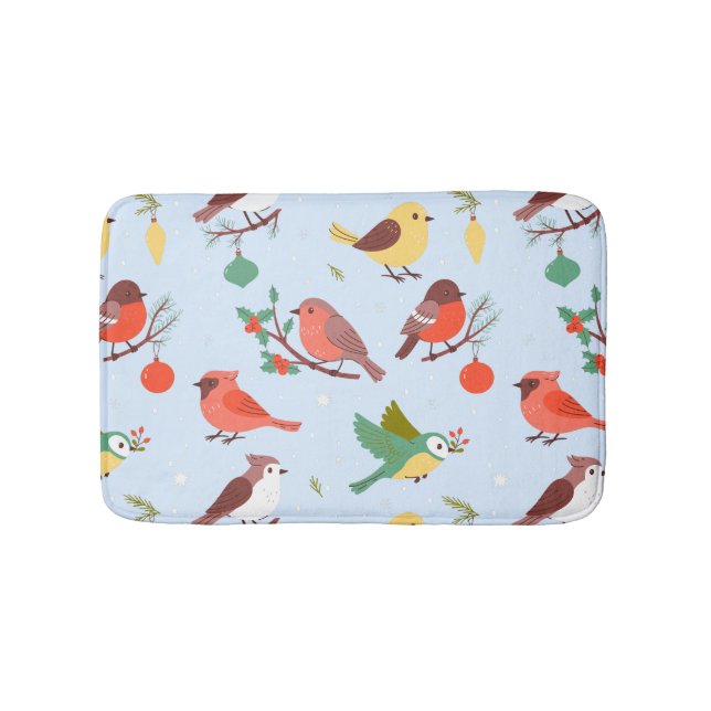 Winter Christmas Birds Kids Badrumsmatta (Framsidan)