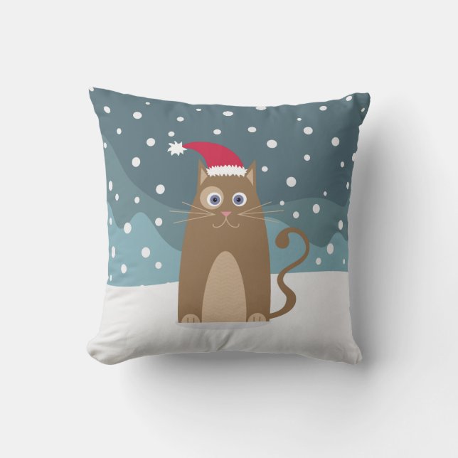 Winter christmas helgdagar Tomt sällskapsdjur  Kudde (Framsida)