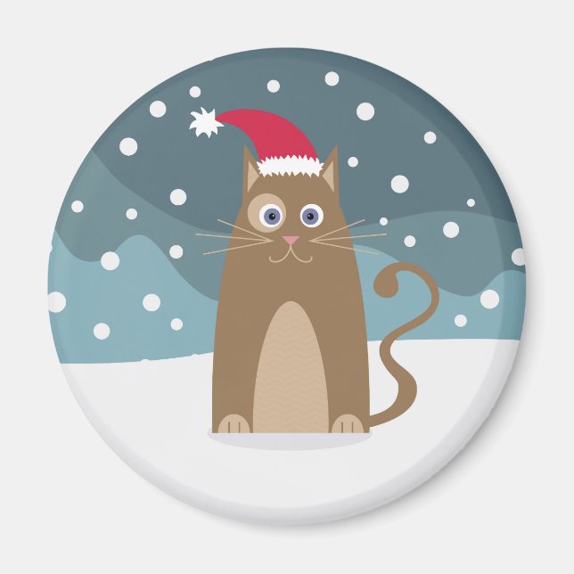 Winter christmas helgdagar Tomt sällskapsdjur Magnet (Framsidan)