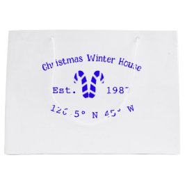 Winter Christmas house blue candy canes est. Year 