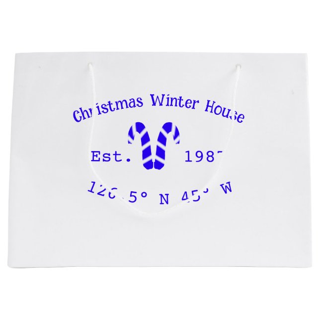 Winter Christmas house blue candy canes est. Year  (Framsidan)
