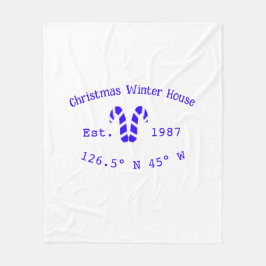 Winter Christmas house blue candy canes est. Year  Fleecefilt