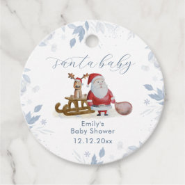 Winter Christmas Sleigh Moose Santa Baby Shower Gåvor Etiketter