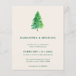 Winter Christmas Tree | Simple Elegant Wedding Flygblad