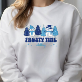 Winter Christmas Trees and Snowmen Frosty Time T Shirt