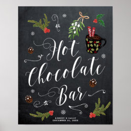 winter christmas wedding hot chocolate bar sign poster