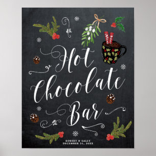 winter christmas wedding hot chocolate bar sign poster