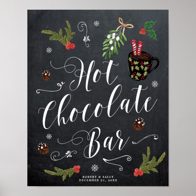 winter christmas wedding hot chocolate bar sign poster (Framsidan)