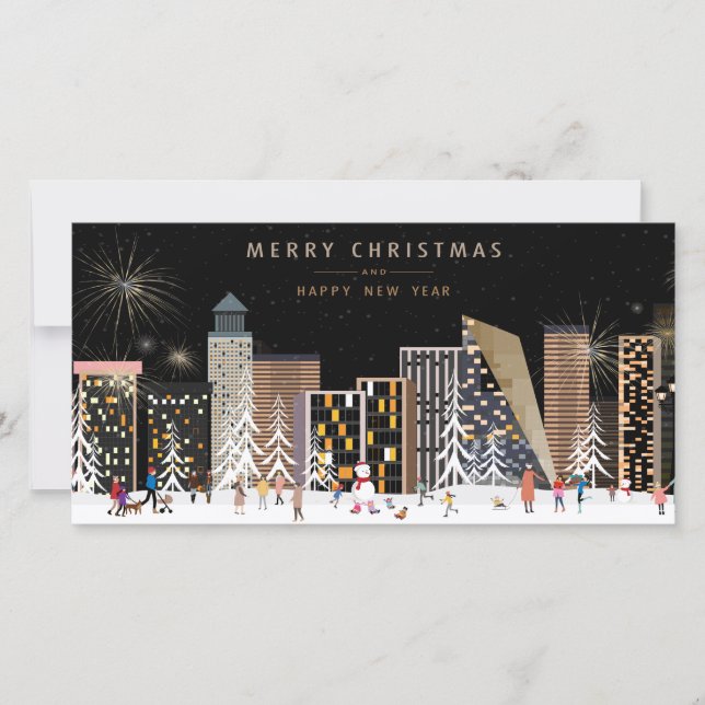 Winter City Wonderland-julscenen med Photo (Framsida)