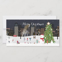 Winter City Wonderland-julscenen med Photo