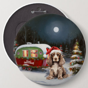 Winter Cocker Spain Caravan jul Äventyr Knapp