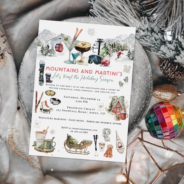 Winter Cocktail | Mountains & Martini’s Party Inbjudningar (Skapare uppladdad)