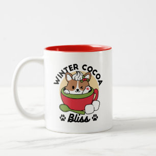 Winter Cocoa Bliss - Cute Hund in Mugg Design