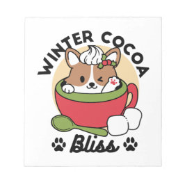 Winter Cocoa Bliss - Cute Hund in Mugg Design Anteckningsblock