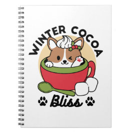Winter Cocoa Bliss - Cute Hund in Mugg Design Anteckningsbok