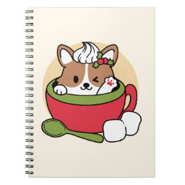 Winter Cocoa Bliss - Cute Hund in Mugg Design Anteckningsbok
