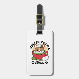 Winter Cocoa Bliss - Cute Hund in Mugg Design Bagagebricka
