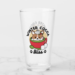 Winter Cocoa Bliss - Cute Hund in Mugg Design Glaskopp