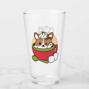 Winter Cocoa Bliss - Cute Hund in Mugg Design Glaskopp