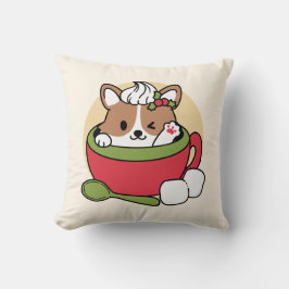 Winter Cocoa Bliss - Cute Hund in Mugg Design Kudde