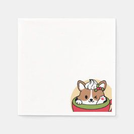 Winter Cocoa Bliss - Cute Hund in Mugg Design Pappersservett