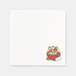 Winter Cocoa Bliss - Cute Hund in Mugg Design Pappersservett