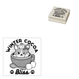 Winter Cocoa Bliss - Cute Hund in Mugg Design Stämpel