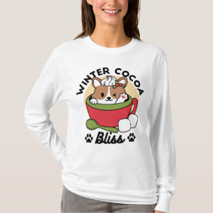 Winter Cocoa Bliss - Cute Hund in Mugg Design T Shirt