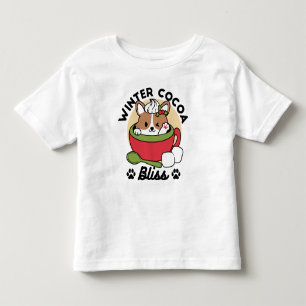 Winter Cocoa Bliss - Cute Hund in Mugg Design T Shirt