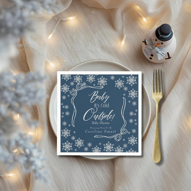 Winter Coquette Blue Baby, det är kallet Pappersse Pappersservett (Winter Coquette Blue Baby it's cold Paper Napkin)