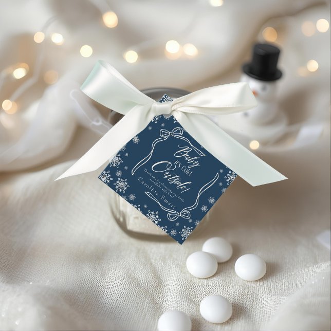 Winter Coquette Blue - Tack, det är Kall Gåvor Etiketter (Winter Coquette Blue Thank you It's Cold Favor Tags)