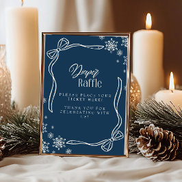 Winter Coquette Diaper Raffle Bord Sign Inbjudningar