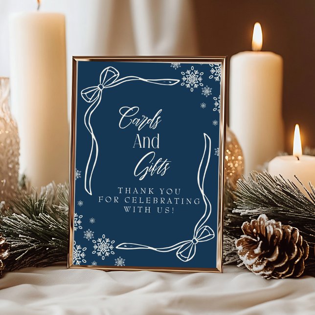 Winter Coquette-kort och Bord-tecken Inbjudningar (Winter Coquette Cards and Gifts Table Sign)
