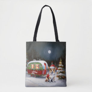 Winter Corgi Caravan jul Äventyr Tygkasse