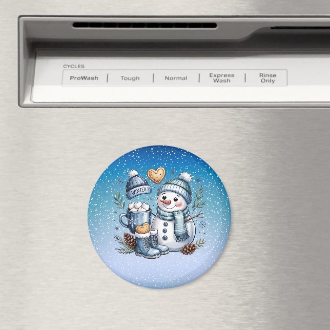 Winter Cozy Snowman Magnet (In Situ (Dishwasher))