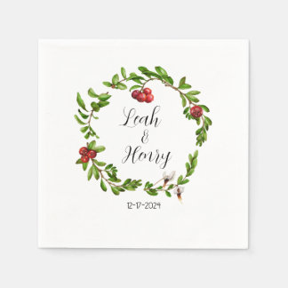 Winter Cranberry Cocktail Napkins Pappersservett