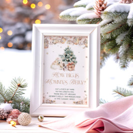 Winter Cute Bear Hur stor är Mamma Belly? Poster