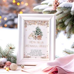 Winter Cute Bear Hur stor är Mamma Belly? Poster