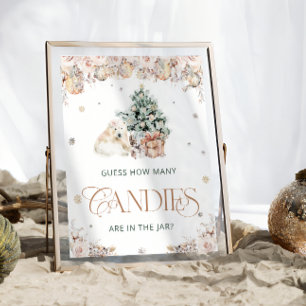 Winter Cute-Polarna gissar hur många kanter det fi Poster