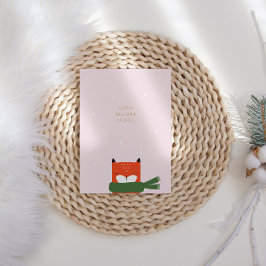 Winter Cute Scandi Fox Modern jul Julkort