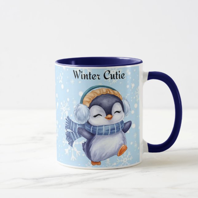 Winter Cutie | Cute Penguin Winter Coffee Mug Mugg (Höger)