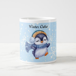 Winter Cutie | Söt Pingvin Vinter Kaffe Mugg Jumbo Mugg