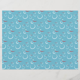 Winter Cyan Cute Snögubbe-familjen Mönster