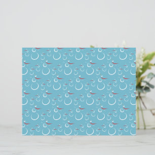 Winter Cyan Cute Snögubbe-familjen Mönster
