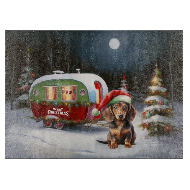 Winter Dachshund Caravan jul Äventyr (Framsidan)