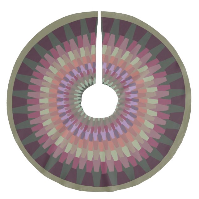 Winter Dahlia i Warm Muted Färg Julgransmatta Borstad Polyester (Framsidan)