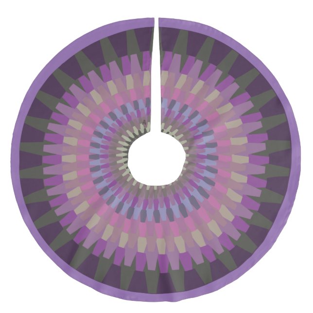 Winter Dahlia in Warm Lila Evening Färg Julgransmatta Fleece (Framsidan)