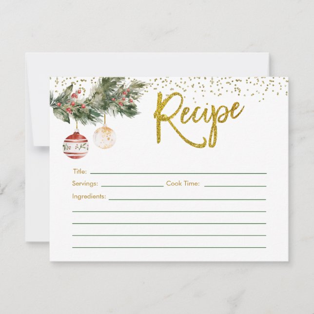 Winter Deck Möhippa Recipe Card Inbjudningar (Framsida)