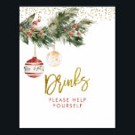 Winter Deck the Halls Möhippa Drinks Sign Poster<br><div class="desc">Winter Deck the Halls Möhippa Drinks Sign</div>